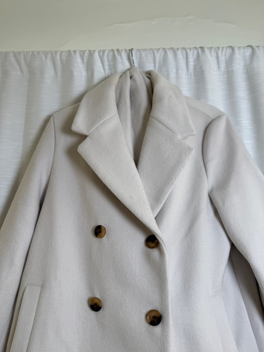 House of Harlow 1960 Ivory Wool Blend Coat Scarf Included Long Coat Chic Size M - Picture 8 of 14